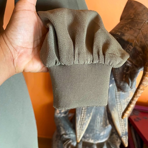 TIBI Olive Green Bow Tie Neck Dress - Picture 5 of 9